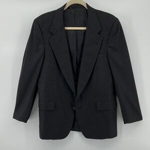 Hickey Freeman Black Sport Coat with Notched Lapels 2 Button Front Size 42Long